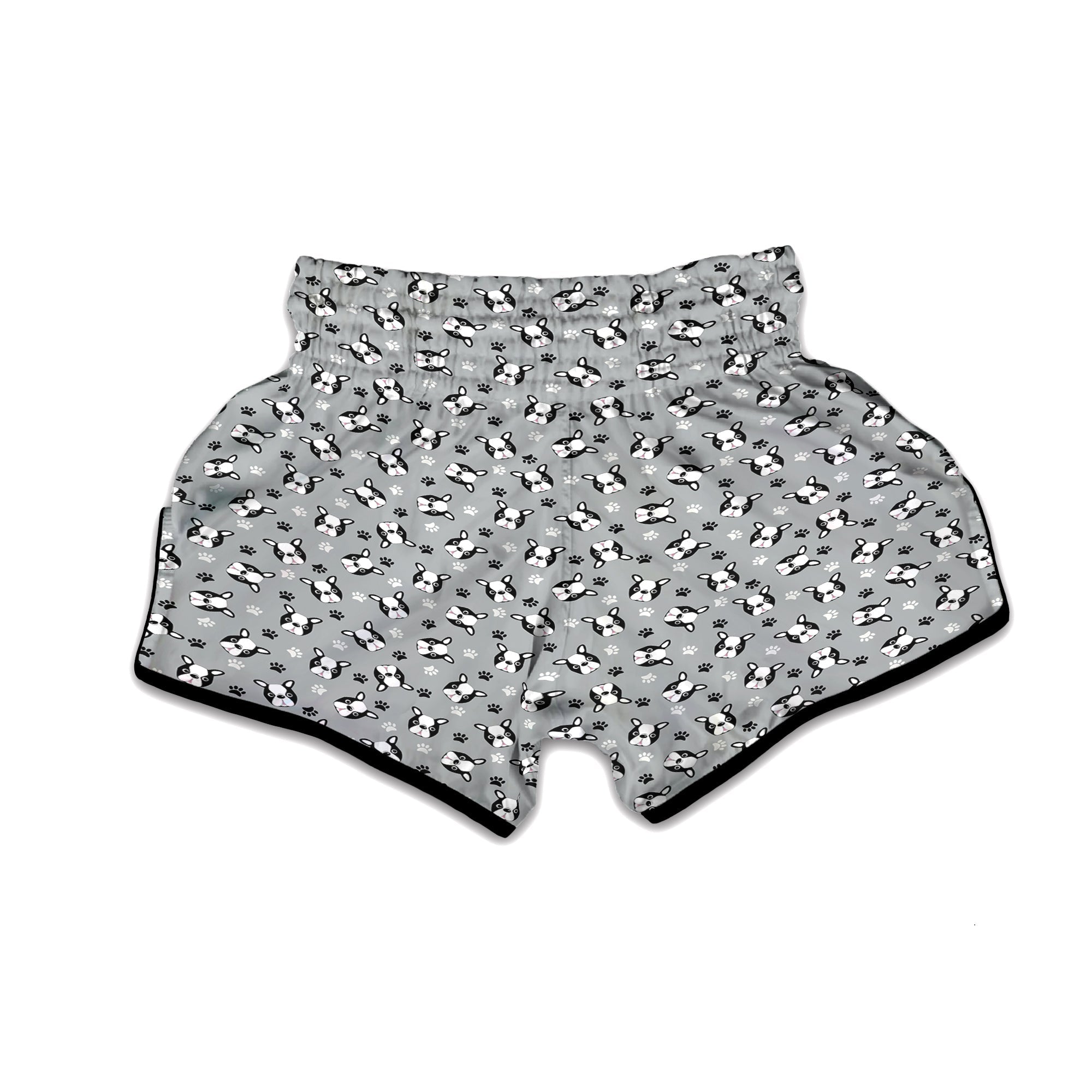 Boston Terrier Faces Cute Print Muay Thai Boxing Shorts-grizzshop