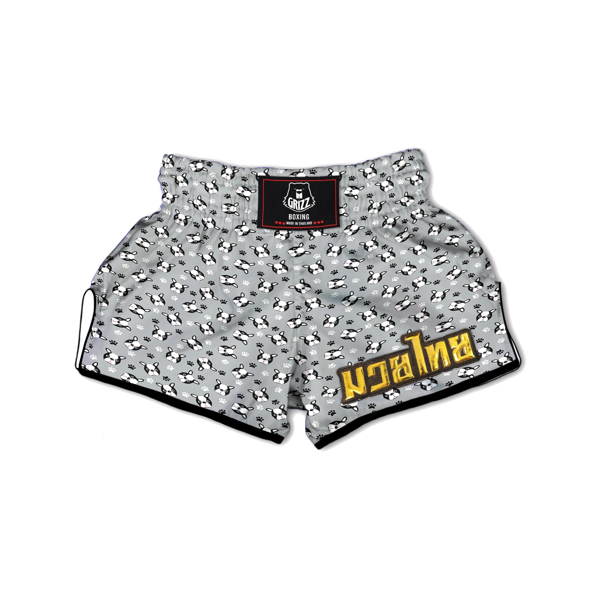 Boston Terrier Faces Cute Print Muay Thai Boxing Shorts-grizzshop