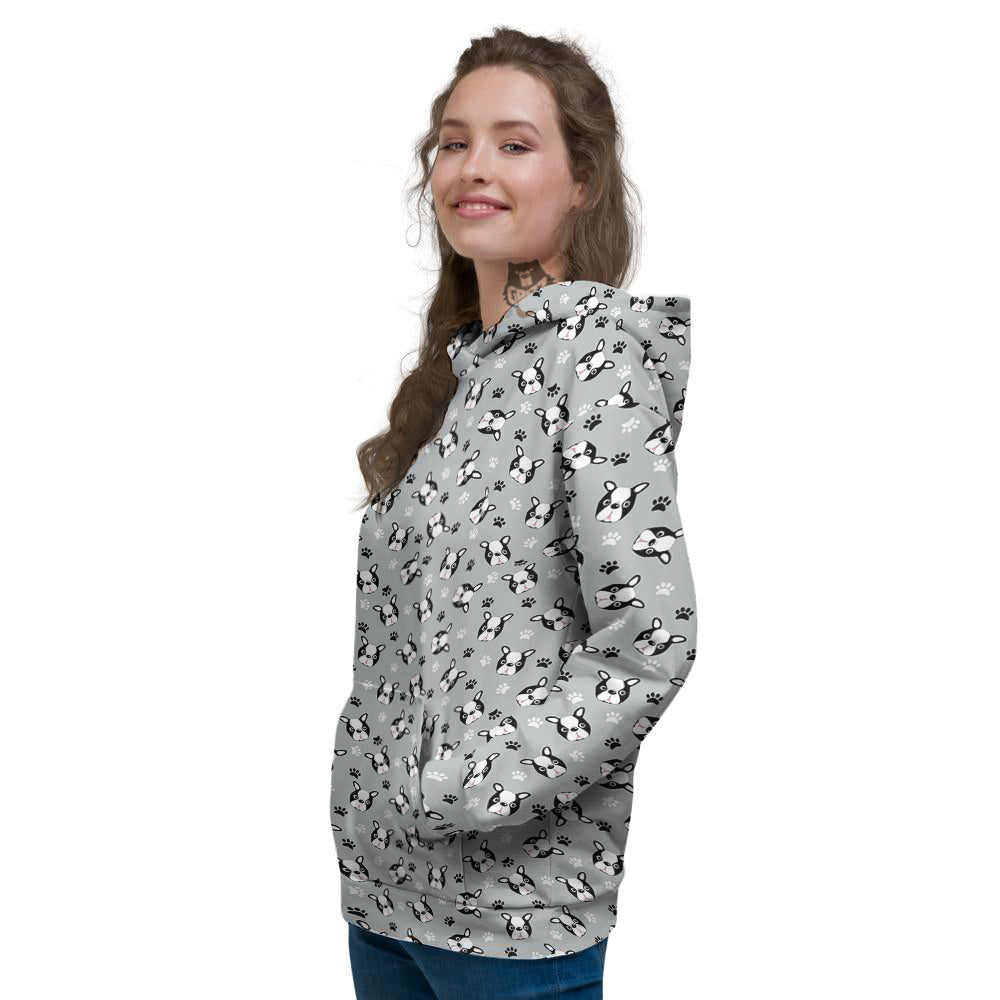 Boston Terrier Faces Cute Print Women's Hoodie-grizzshop
