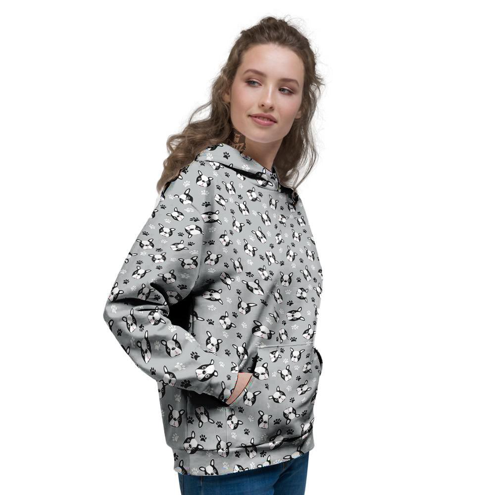 Boston Terrier Faces Cute Print Women's Hoodie-grizzshop