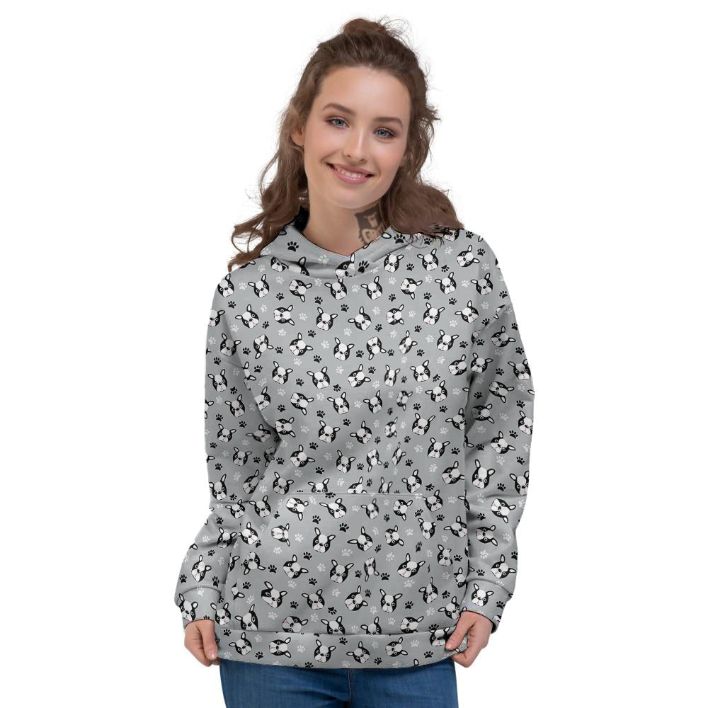 Boston Terrier Faces Cute Print Women's Hoodie-grizzshop