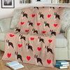 Boston Terrier Heart Paw Pattern Print Blanket-grizzshop