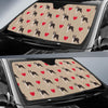 Boston Terrier Heart Paw Pattern Print Car Sun Shade-grizzshop