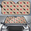 Boston Terrier Heart Paw Pattern Print Car Sun Shade-grizzshop