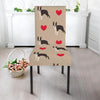 Boston Terrier Heart Paw Pattern Print Chair Cover-grizzshop