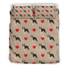 Boston Terrier Heart Paw Pattern Print Duvet Cover Bedding Set-grizzshop