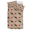 Boston Terrier Heart Paw Pattern Print Duvet Cover Bedding Set-grizzshop