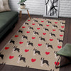 Boston Terrier Heart Paw Pattern Print Floor Mat-grizzshop