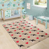 Boston Terrier Heart Paw Pattern Print Floor Mat-grizzshop