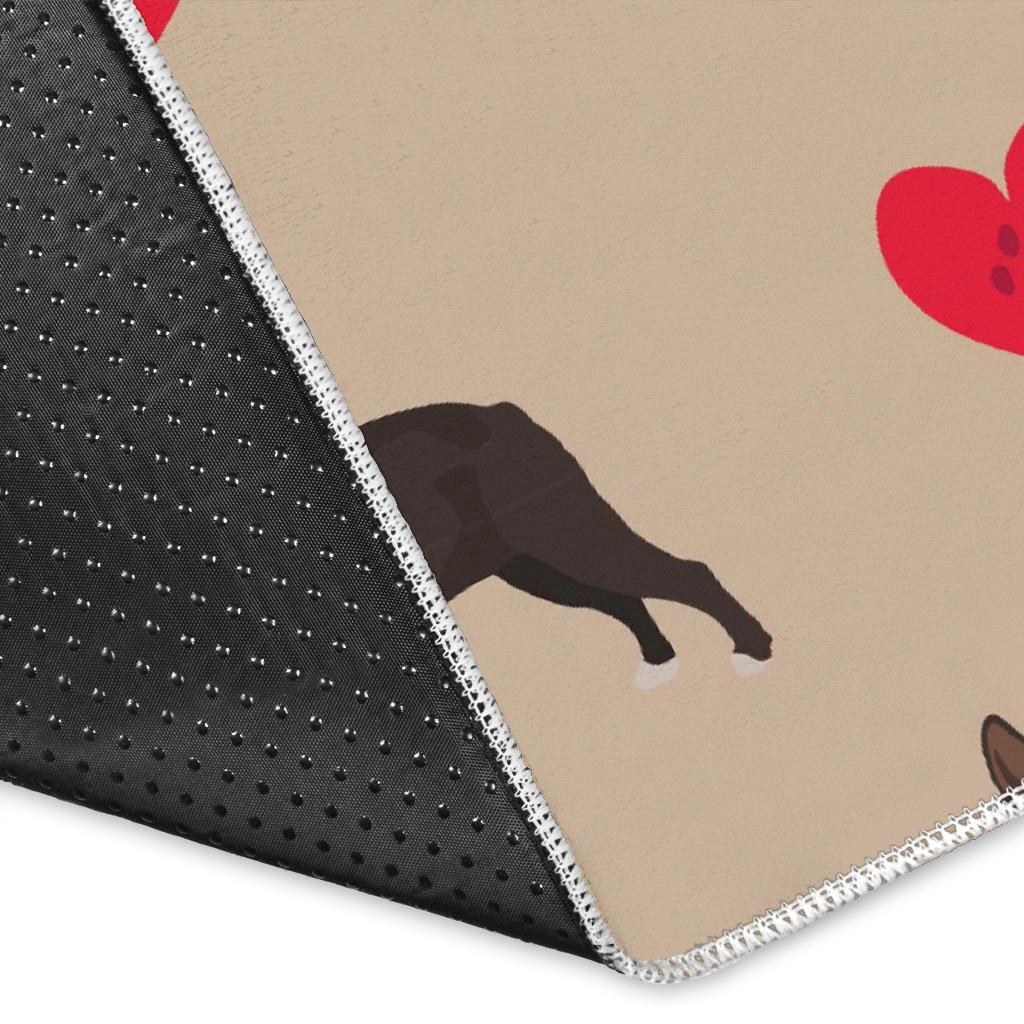 Boston Terrier Heart Paw Pattern Print Floor Mat-grizzshop