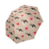Boston Terrier Heart Paw Pattern Print Foldable Umbrella-grizzshop