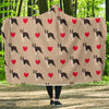 Boston Terrier Heart Paw Pattern Print Hooded Blanket-grizzshop