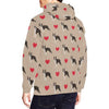 Boston Terrier Heart Paw Pattern Print Men Pullover Hoodie-grizzshop