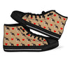 Boston Terrier Heart Paw Pattern Print Men Women's High Top Shoes-grizzshop