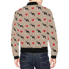 Boston Terrier Heart Paw Pattern Print Men's Bomber Jacket-grizzshop