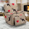 Boston Terrier Heart Paw Pattern Print Recliner Cover-grizzshop