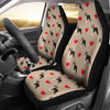 Boston Terrier Heart Paw Pattern Print Universal Fit Car Seat Cover-grizzshop