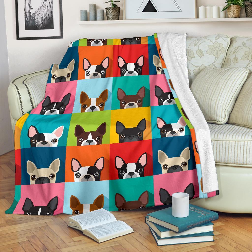 Boston Terrier Pattern Print Blanket-grizzshop