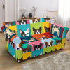 Boston Terrier Pattern Print Loveseat Cover-grizzshop