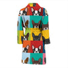 Boston Terrier Pattern Print Men Long Robe-grizzshop