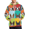 Boston Terrier Pattern Print Men Pullover Hoodie-grizzshop