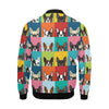 Boston Terrier Pattern Print Men's Bomber Jacket-grizzshop