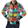 Boston Terrier Pattern Print Men's Bomber Jacket-grizzshop