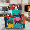 Boston Terrier Pattern Print Recliner Cover-grizzshop