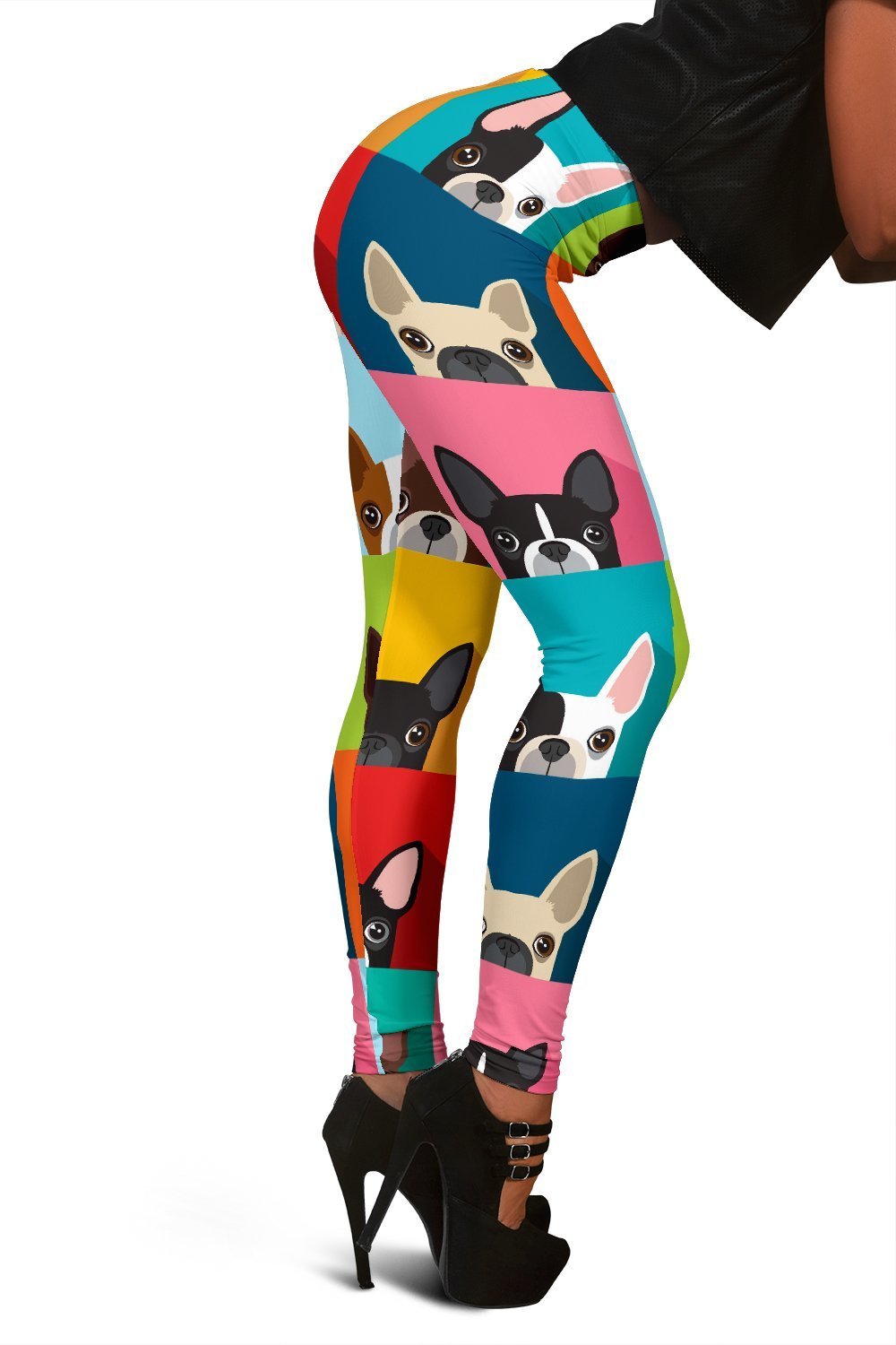 Boston Terrier Pattern Print Women Leggings-grizzshop