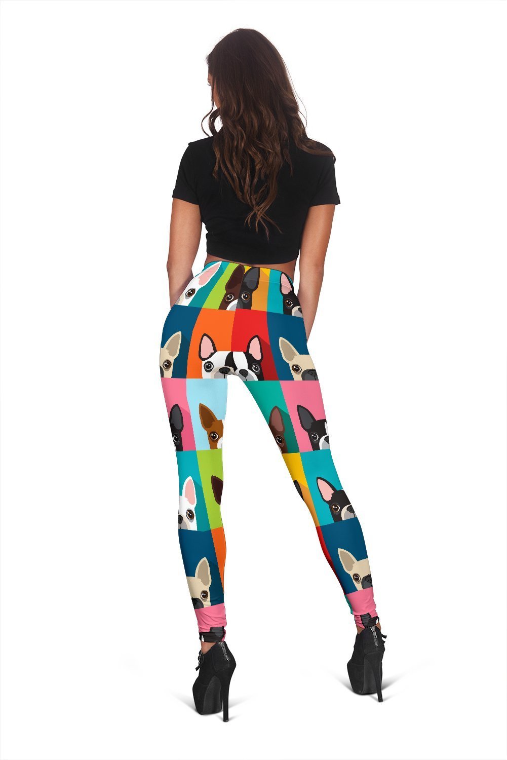 Boston Terrier Pattern Print Women Leggings-grizzshop