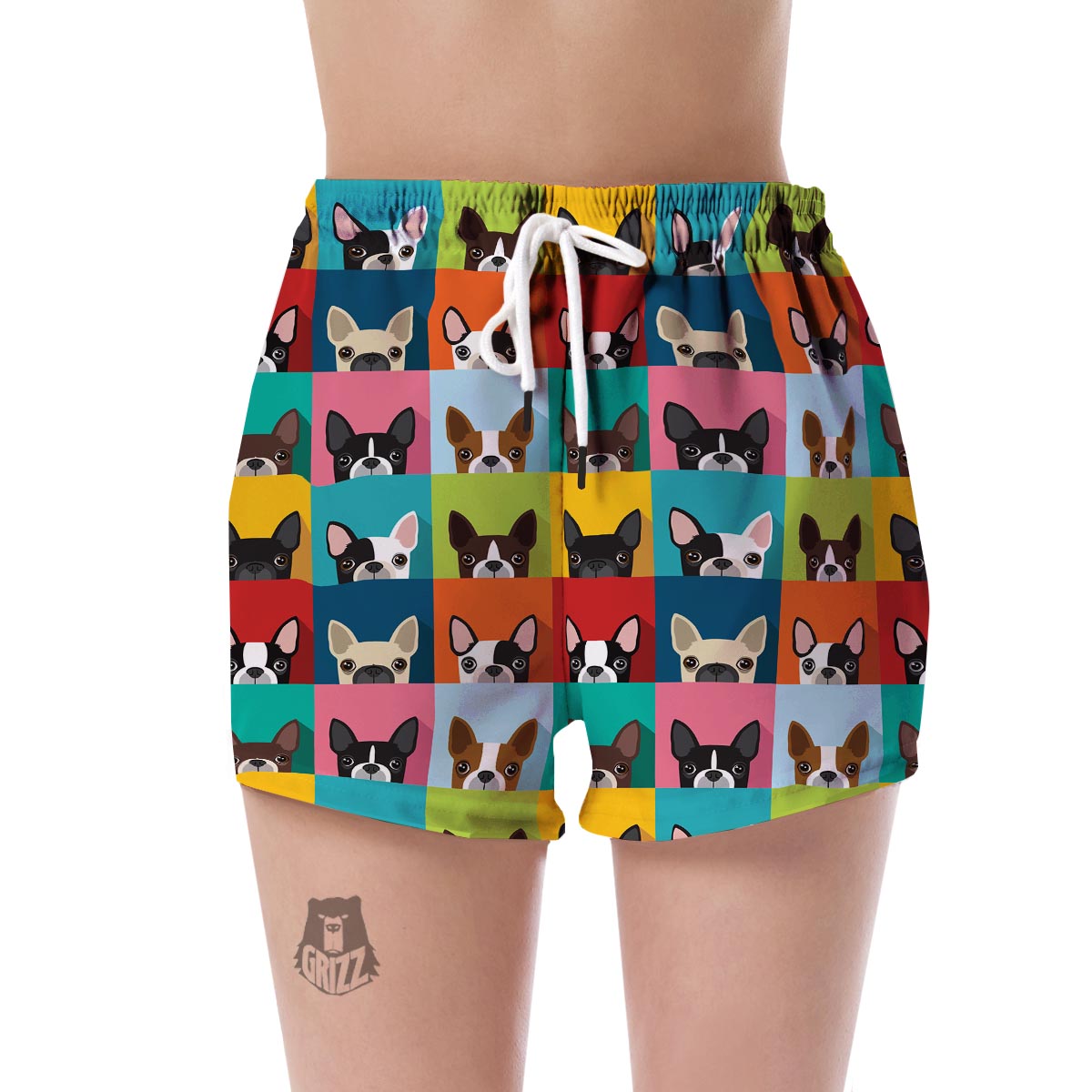 Boston Terrier Pattern Print Women's Shorts-grizzshop