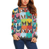 Boston Terrier Pattern Print Women's Sweatshirt-grizzshop
