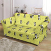 Boston Terrier Paw Pattern Print Loveseat Cover-grizzshop