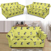 Boston Terrier Paw Pattern Print Loveseat Cover-grizzshop