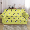 Boston Terrier Paw Pattern Print Loveseat Cover-grizzshop