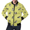 Boston Terrier Paw Pattern Print Men's Bomber Jacket-grizzshop