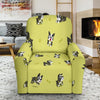 Boston Terrier Paw Pattern Print Recliner Cover-grizzshop