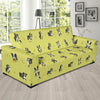 Boston Terrier Paw Pattern Print Sofa Covers-grizzshop