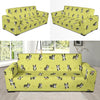 Boston Terrier Paw Pattern Print Sofa Covers-grizzshop