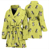 Boston Terrier Paw Pattern Print Women Long Robe-grizzshop