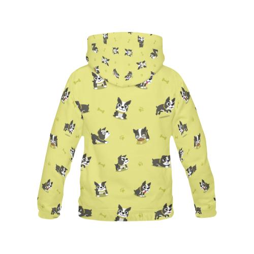 Boston Terrier Paw Pattern Print Women Pullover Hoodie-grizzshop