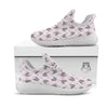 Boston Terrier Pink Plaid Print Pattern White Athletic Shoes-grizzshop