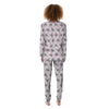 Boston Terrier Pink Plaid Print Pattern Women's Pajamas-grizzshop