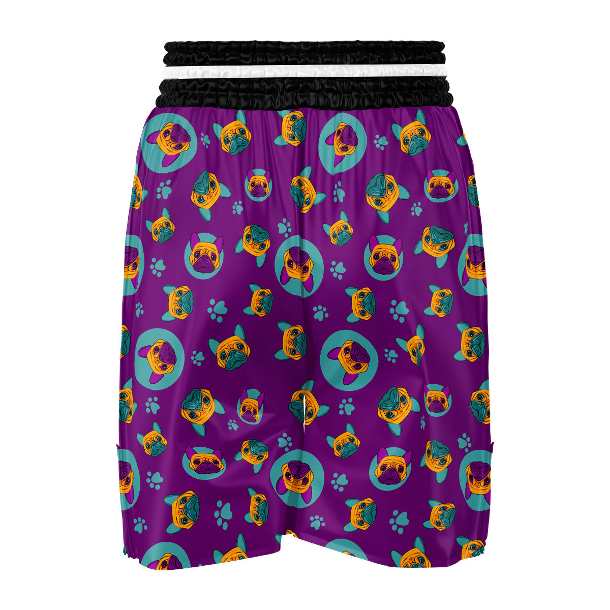 Boston Terrier Purple Print Pattern Boxing Shorts-grizzshop
