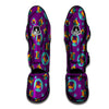 Boston Terrier Purple Print Pattern Muay Thai Shin Guards-grizzshop