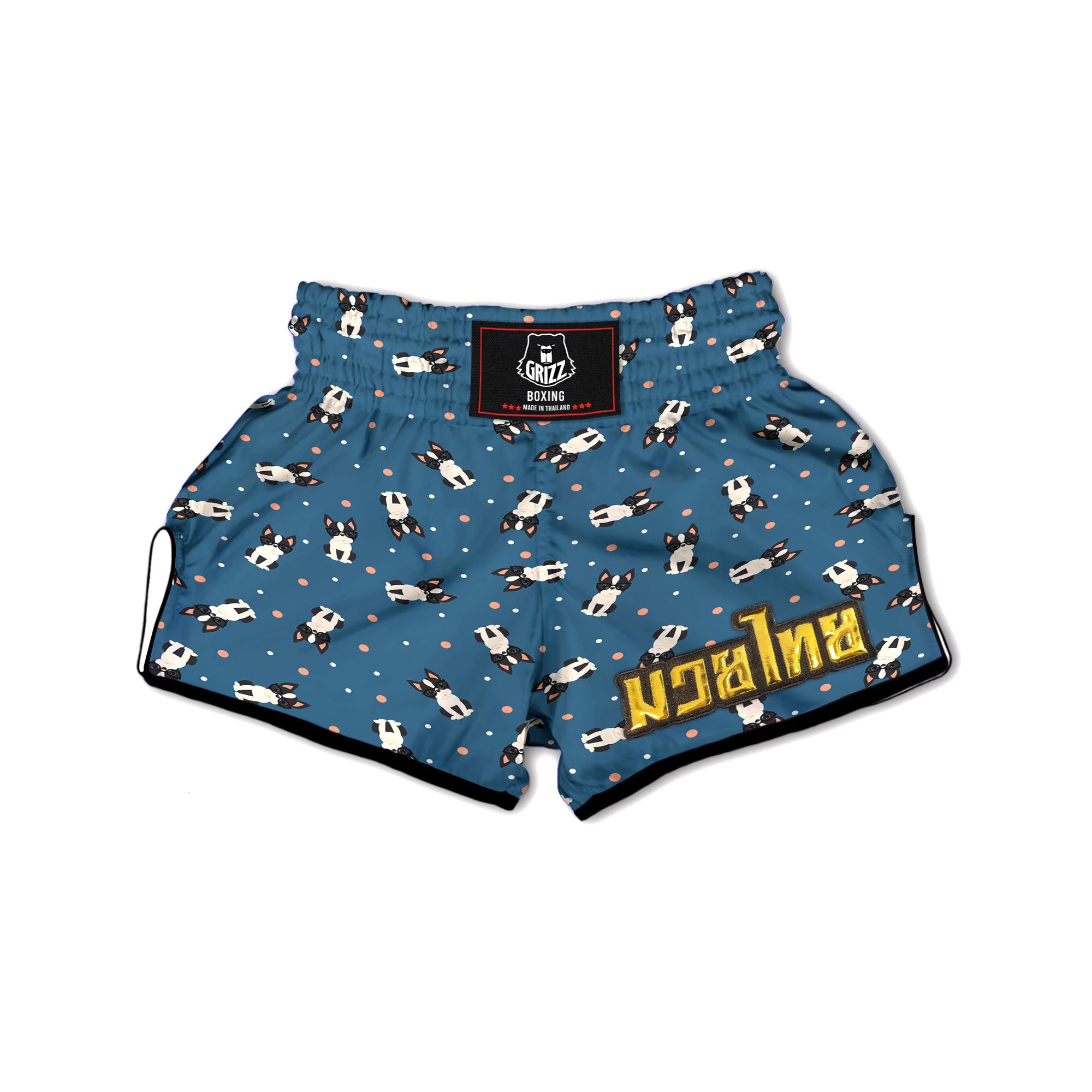 Boston Terrier Wearing Glasses Print Muay Thai Boxing Shorts-grizzshop