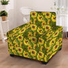 Botanical Sunflower Armchair Cover-grizzshop