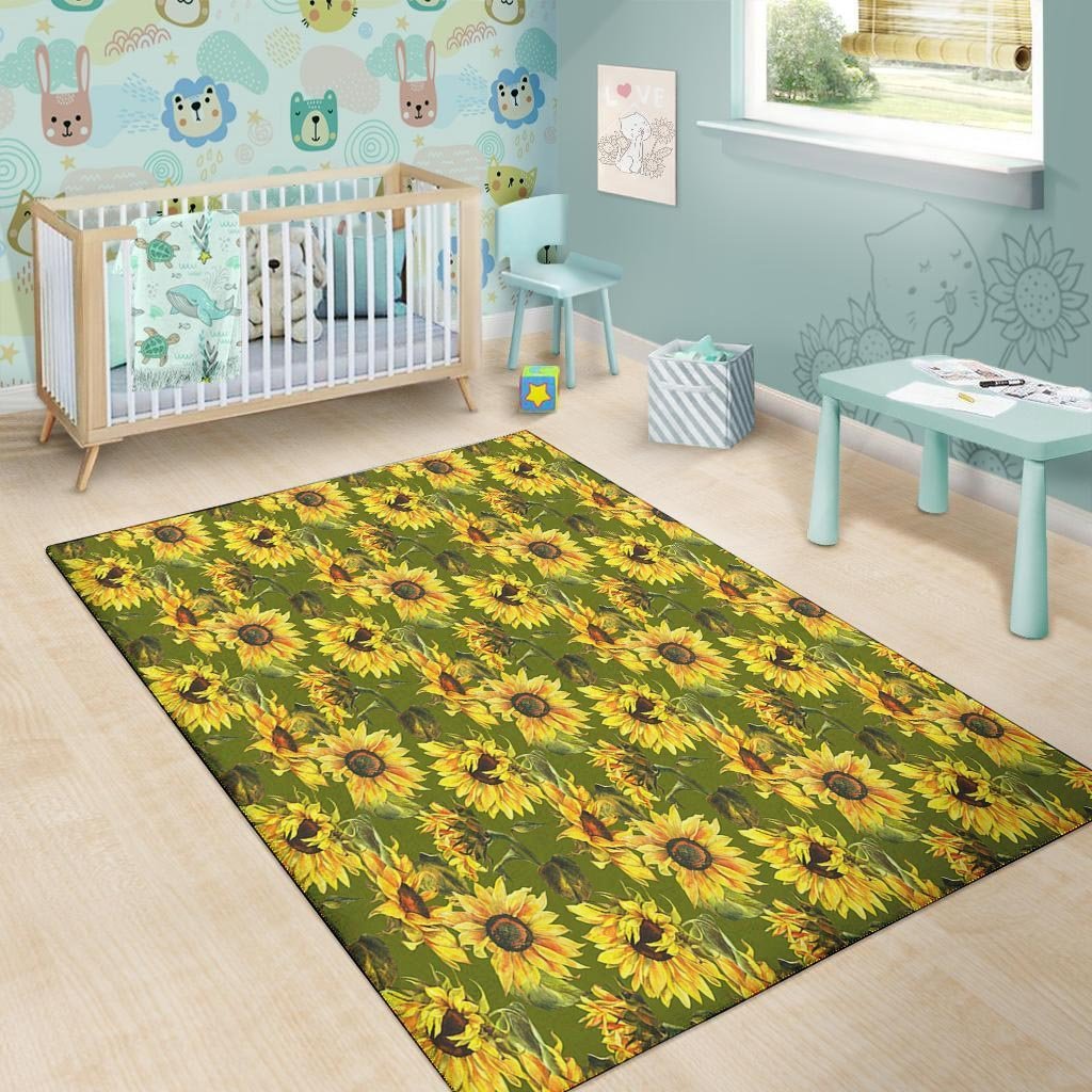 Botanical Sunflower Floor Mat-grizzshop