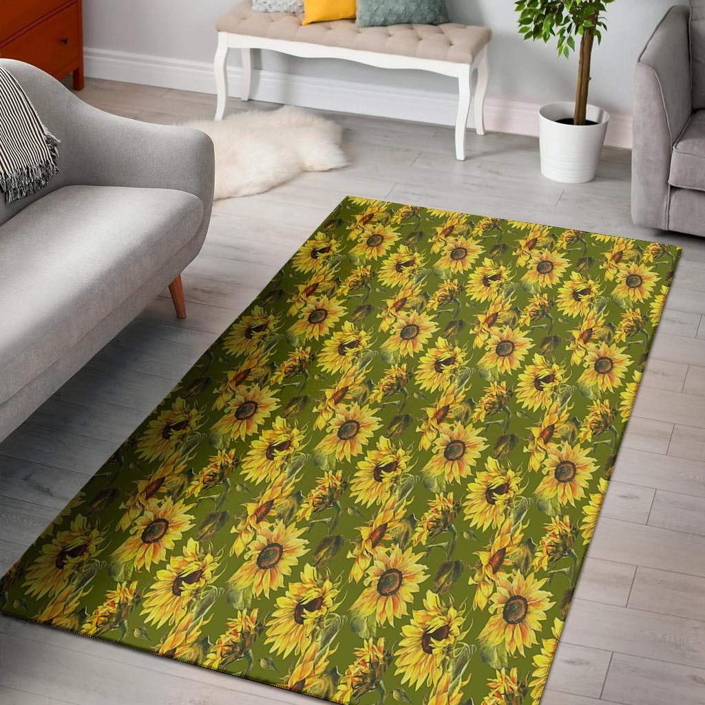 Botanical Sunflower Floor Mat-grizzshop