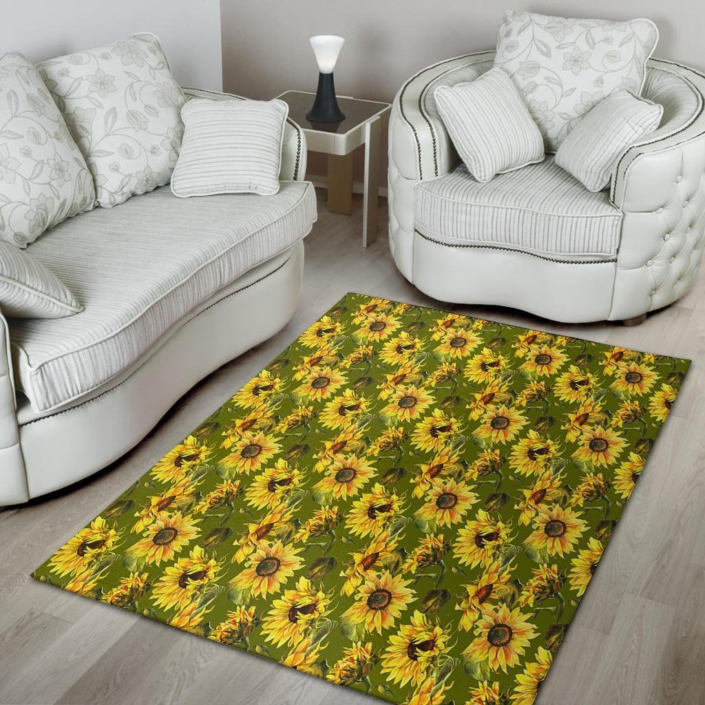 Botanical Sunflower Floor Mat-grizzshop